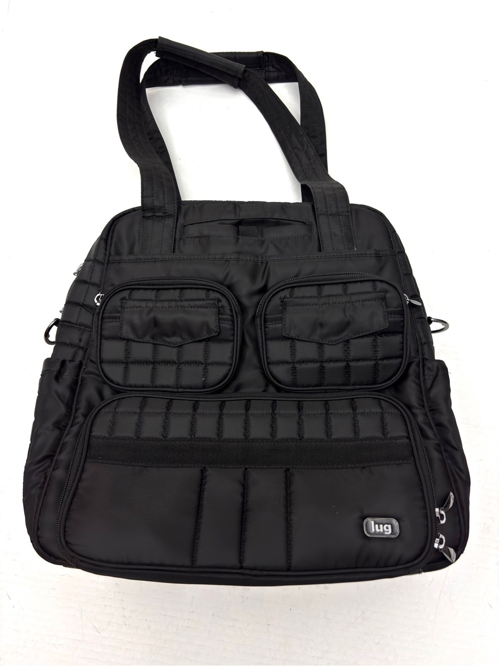 Lug Puddle Jumper Carryon Gym Overnighter Tote Bag Black Quilted
